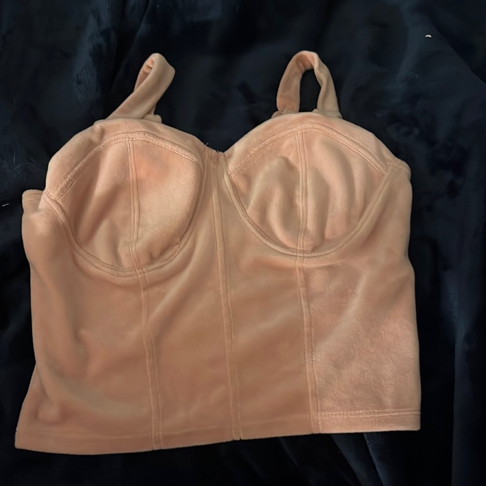 Corset top fuzzy and cozy